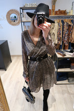 ROBE CACHE COEUR NOIR ET CAMEL