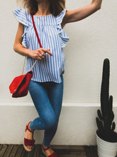Sac bandoulière cuir chaine dorée rouge