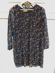 Robe Elène imprimée léopard bleu