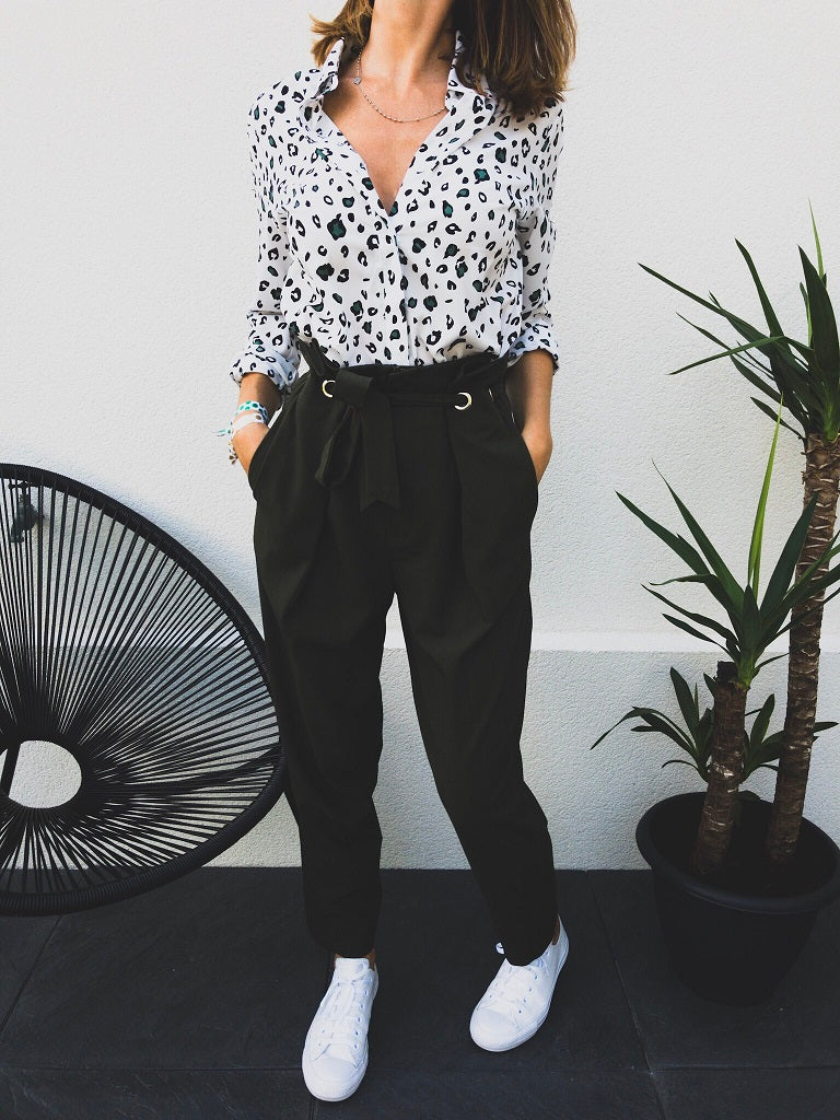 Chemise Donatella imprimée léopard