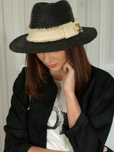 Chapeau panama paille noir