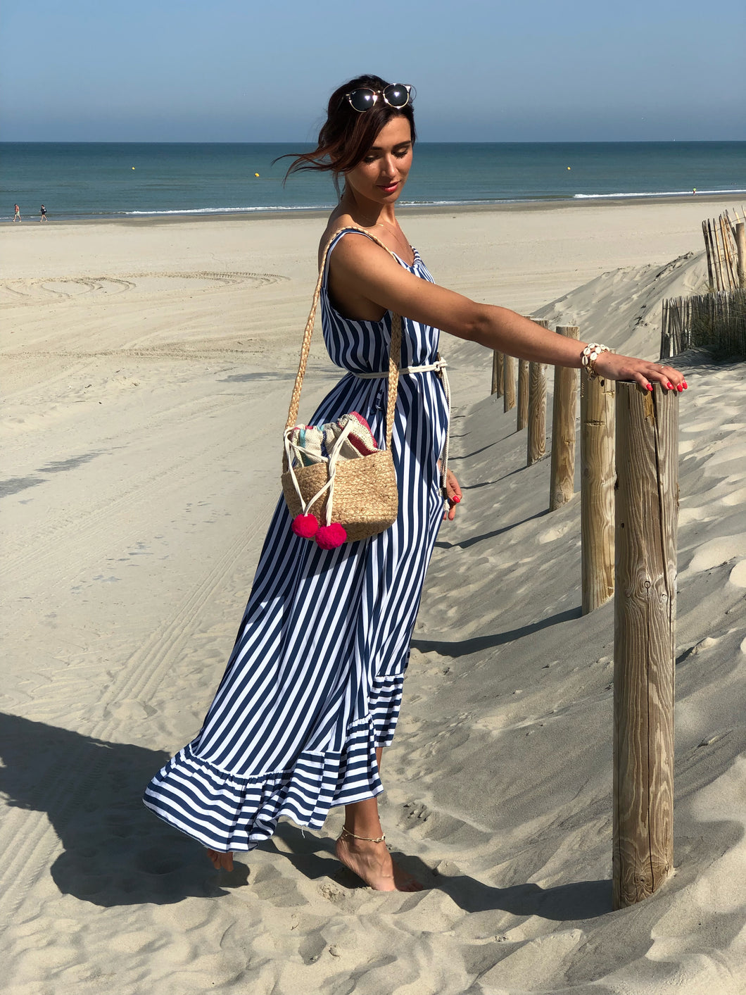 Robe longue Rebecca rayé