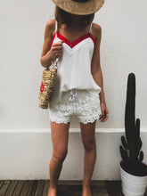 Top Cerise blanc