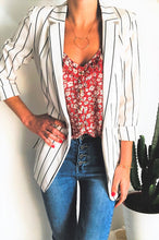 Veste blazer Balzac à rayures blanc cassé