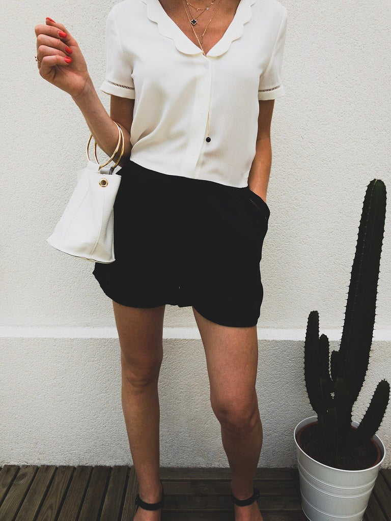 Combi-short Chanel noir et blanc