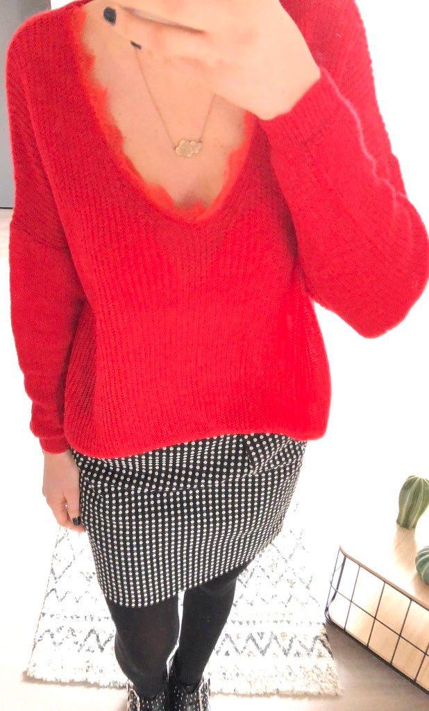 Pull Aurore rouge