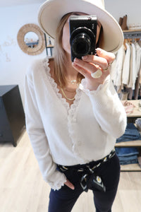 GILET BLANC DENTELLE