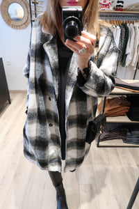 VESTE CARREAU NOIR