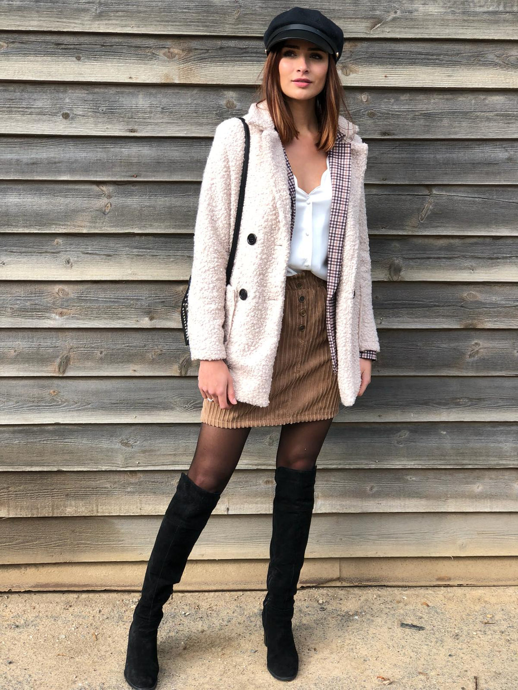 Jupe Ester velours taupe