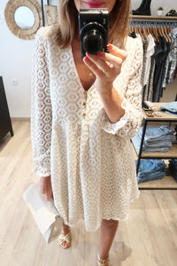 ROBE DENTELLE BEIGE