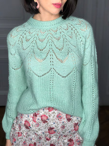 Pull Candide vert d’eau