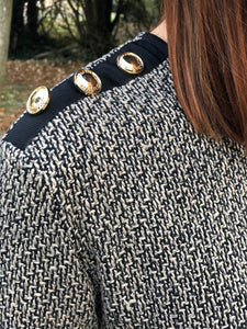 Robe Emmanuelle en maille boutons dorés