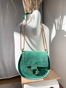 SAC ANNEAU CUIR VERT