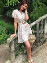 Robe Ornella fleurie écru