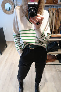 PULL A RAYURES VERT