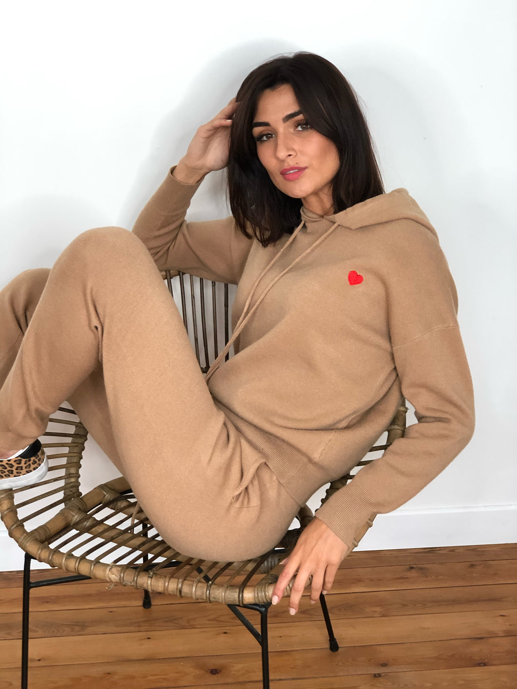 Ensemble homewear Pilou camel