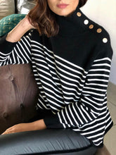 Pull Herine noir rayures blanche