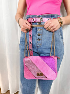 SAC CUIR FUSHIA