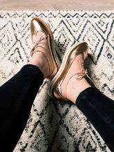 Derbies plateforme rose gold