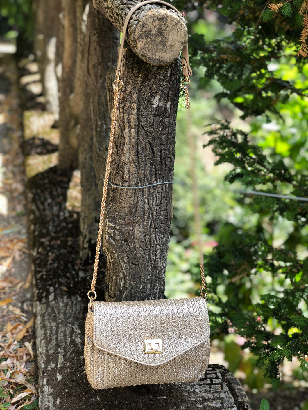 Sac bandoulière doré
