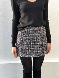 Jupe Gloria tweed noire