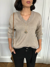 Pull Anouk beige pailleté
