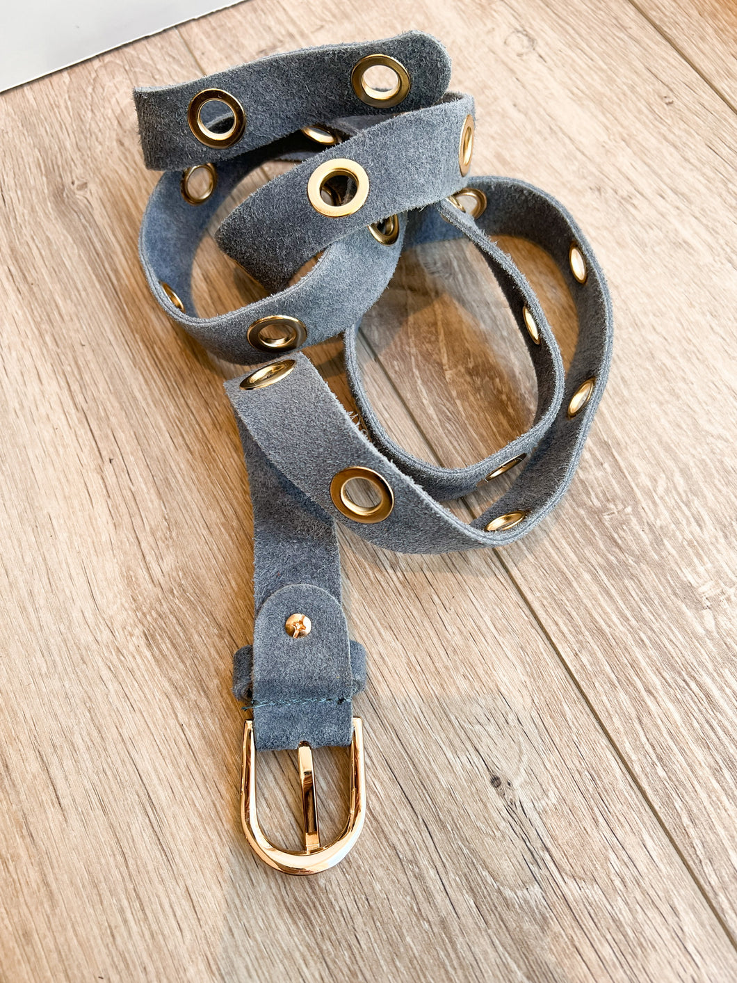 Ceinture cuir bleu