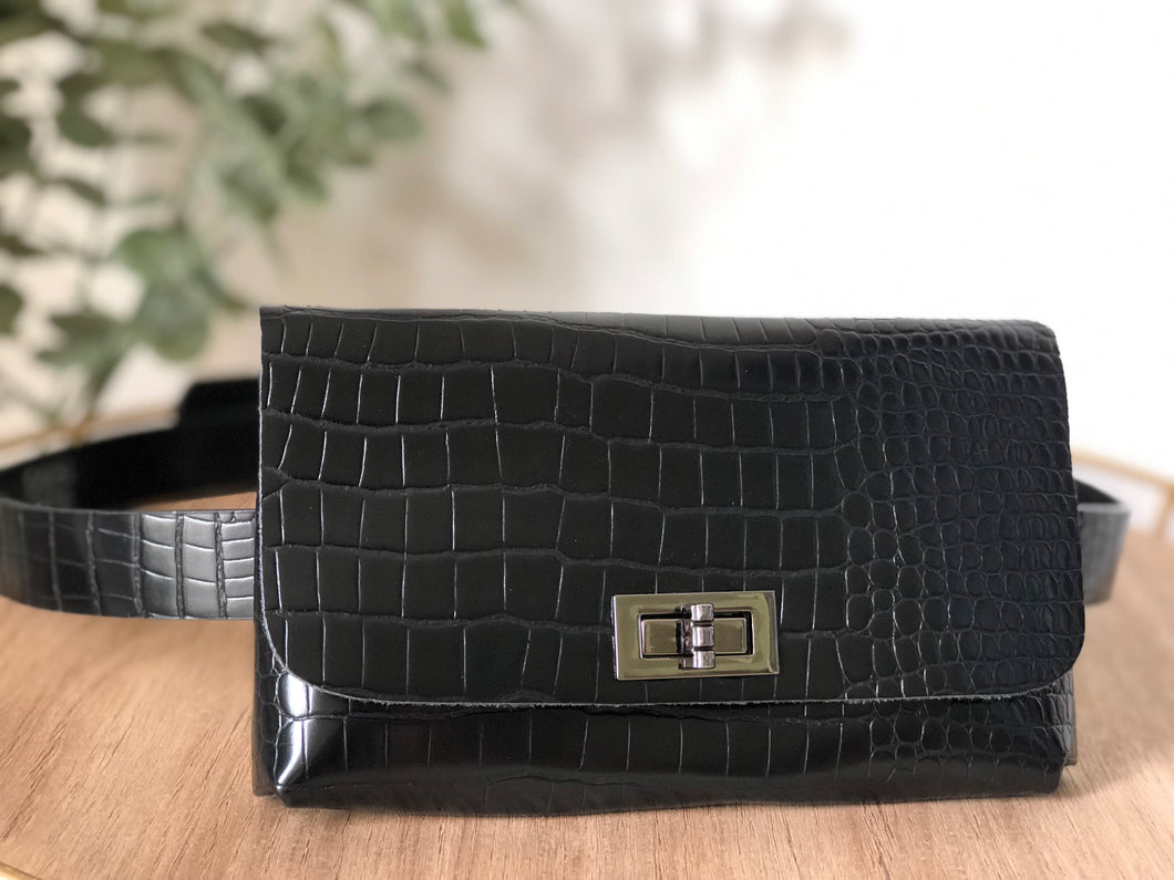 Sac pochette ceinture noir