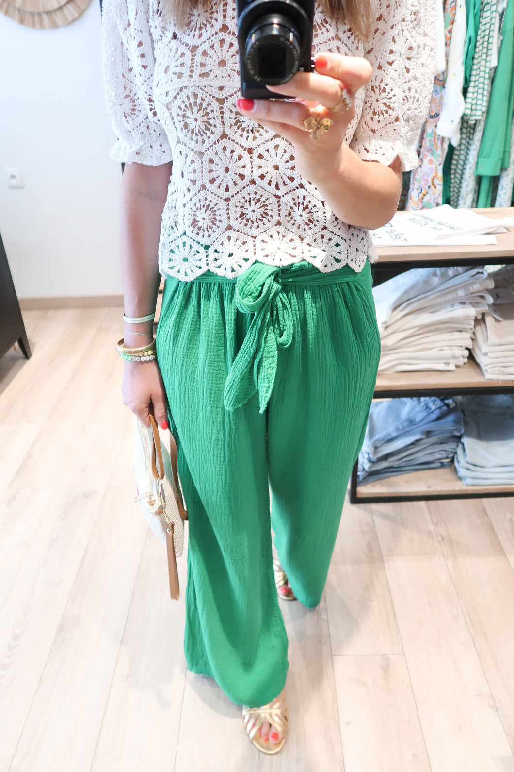 PANTALON ALBANE VERT