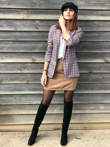 Jupe Ester velours taupe