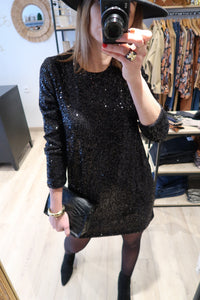 ROBE PAILLETE NOIR