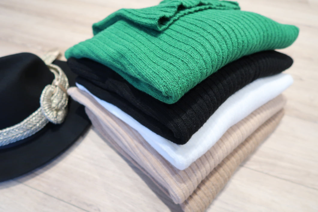 PULL COL ROULE VERT
