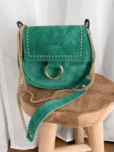 SAC ANNEAU CUIR VERT