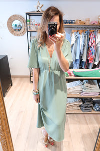 ROBE RITA VERT D'EAU