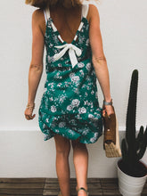 Robe Basik motifs fleurs vert