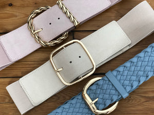 Ceinture boucle beige