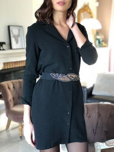 Ceinture élastique feuille dorée