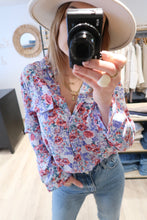 CHEMISE FLEURIE BLEU