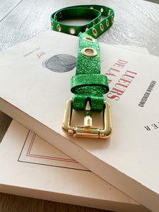 Ceinture fine pailletée verte
