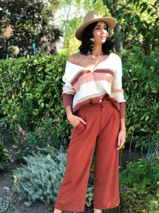 Pantalon large Suzanne rouille