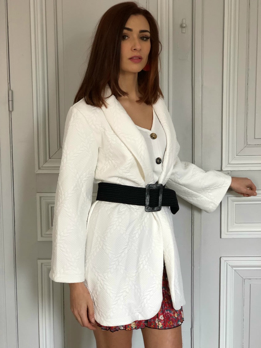 Veste longue Line blanche