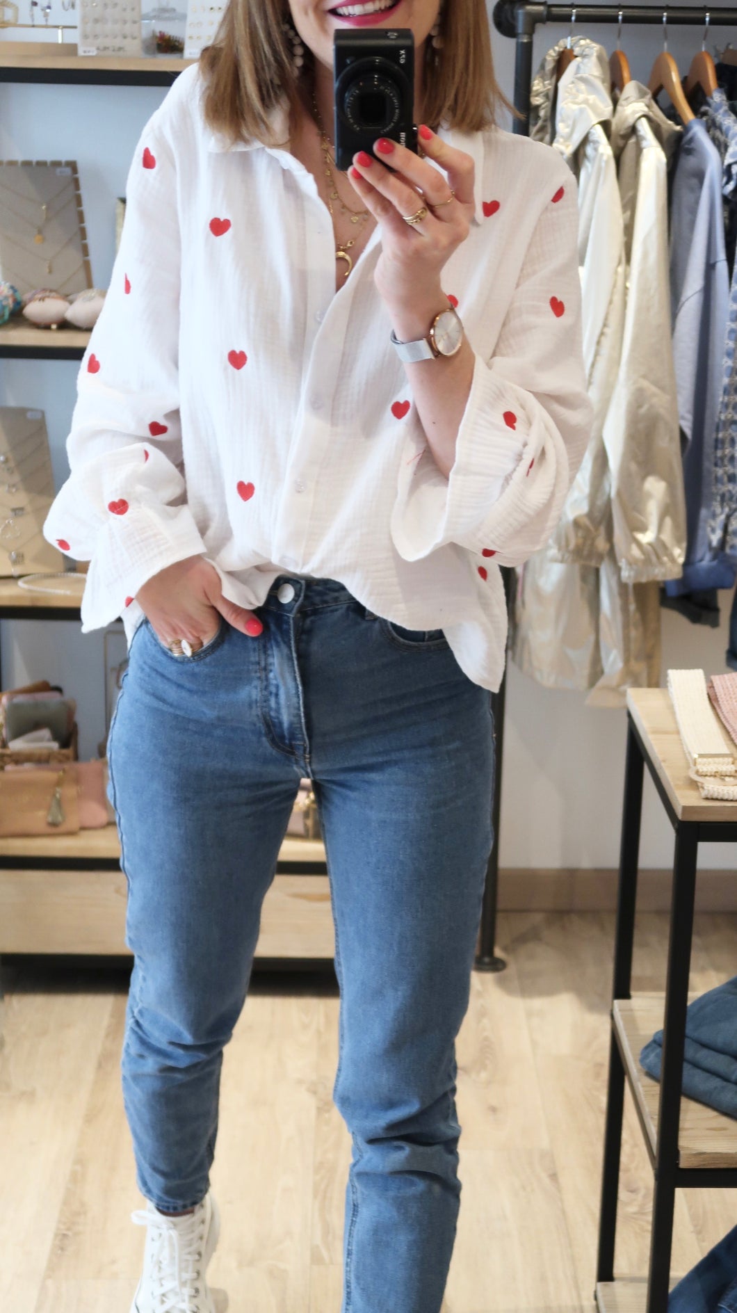 CHEMISE AMBRE COEUR ROUGE