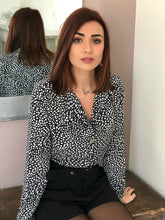 Blouse Janik imprimée noire et blanche