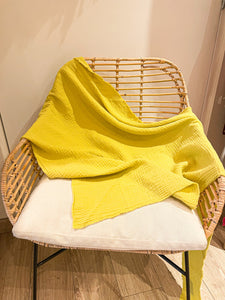 FOULARD GAZE DE COTON JAUNE