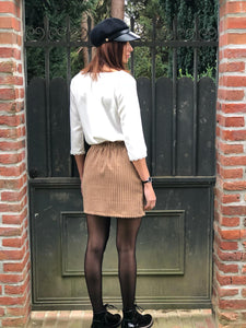 Jupe Ester velours taupe