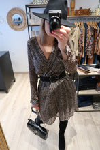 ROBE CACHE COEUR NOIR ET CAMEL