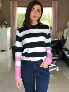 Pull Janig à rayures bleu