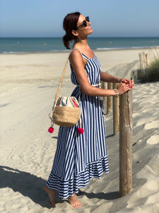 Robe longue Rebecca rayé