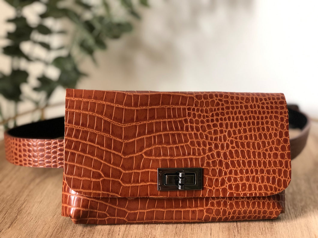 Sac pochette ceinture camel