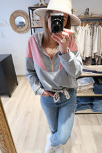 SWEAT GRIS ET ROSE
